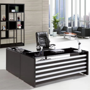 Executive office glass table, executive vistors chairs and book shelve