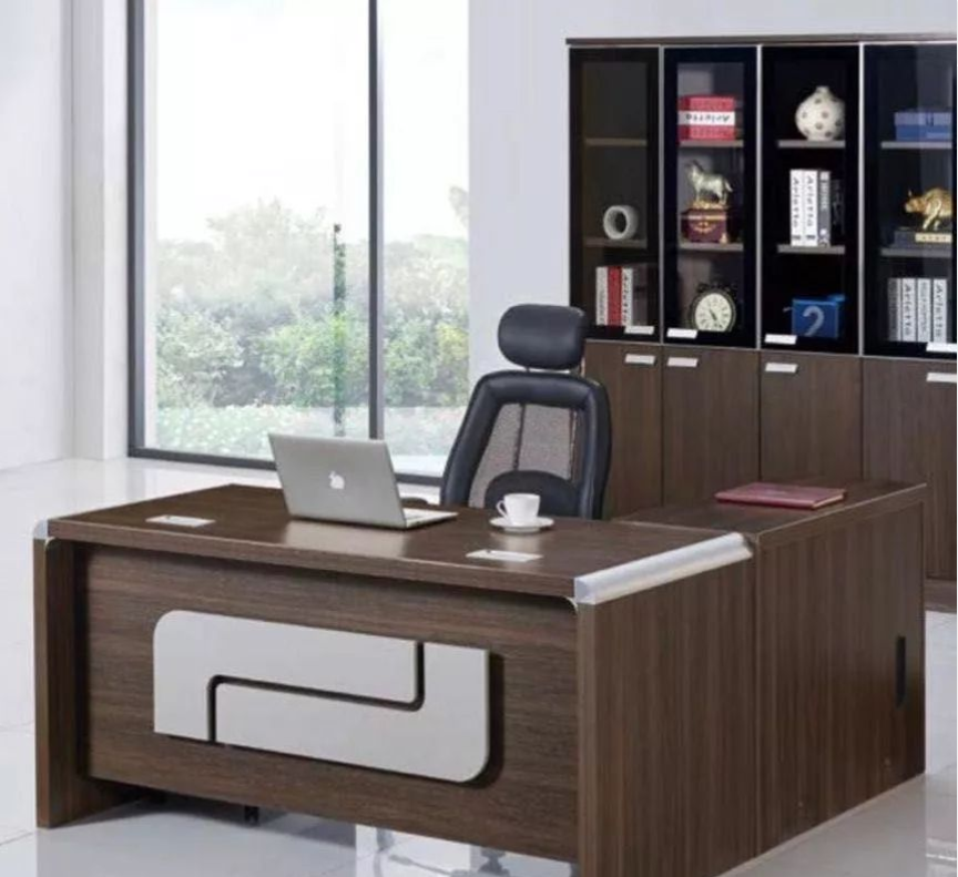 Office table and book shelf with chair